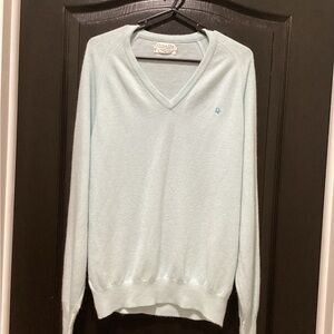 Dior Soft Blue Sweater 100% Orlon Acrylic Made in USA V-Neck